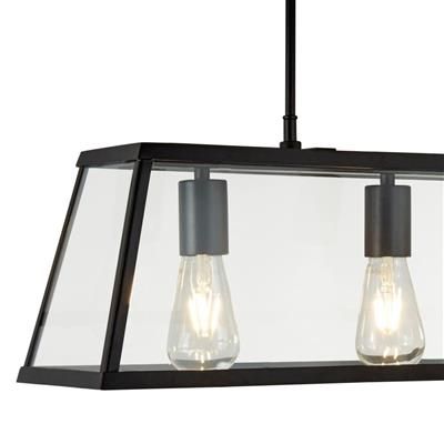 Voyager 3Lt Island/Kitchen Table Ceiling Light - Black Finish