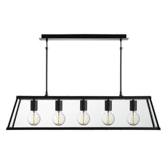 Voyager 5Lt Island/Kitchen Table Ceiling Light - Black Finish