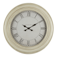 Washed White Wood Wall Clock - Cusack Lighting