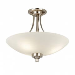 Welles 3lt Semi Flush Ceiling Lamp Satin Chrome - Cusack Lighting