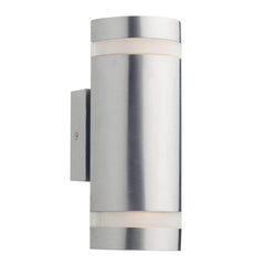 Dar Wessex 2 Light Cylinder Stainless Steel Wall Bracket LED IP44 - Cusack Lighting