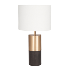 Wood and Gold Metal Table Lamp - Cusack Lighting