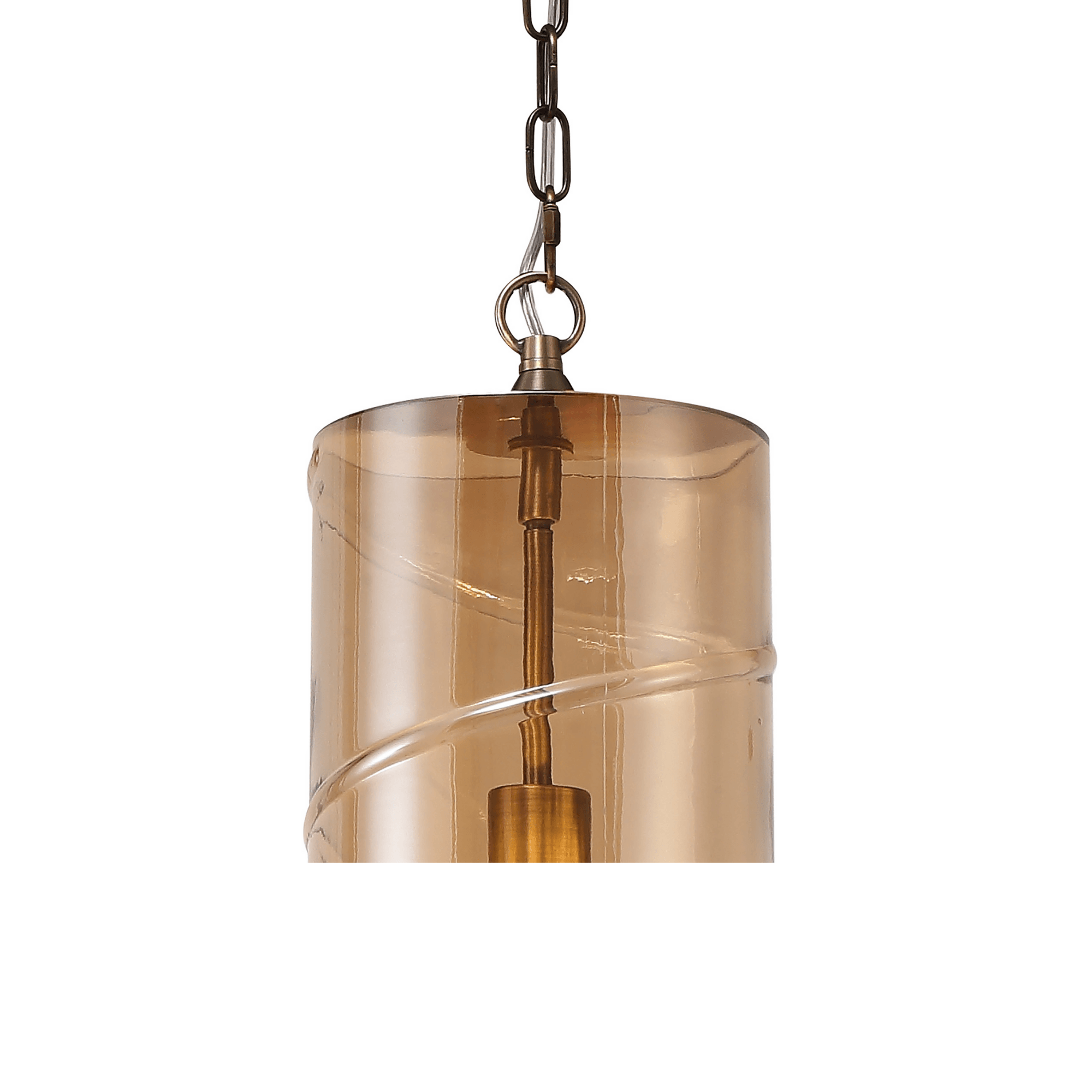 Zara Pendant Antique Brass/Amber - Cusack Lighting