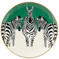 Zebra Plates (Set of 4) - Hand Painted Finish